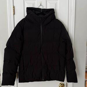 Uniqlo Men's Large Black Seamless Down Parker Hooded